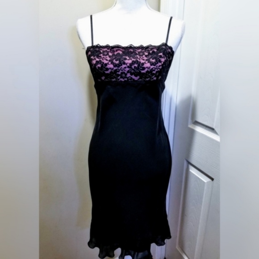 Express Spaghetti Strap Lace Trimmed Dress